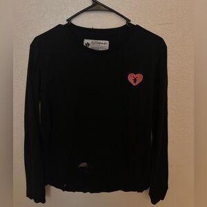 Dutch bros “because of you” embroidered black long sleeve